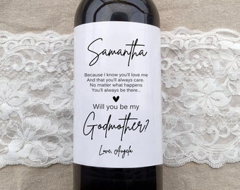 Godmother Proposal Wine Label/Godparents Proposal Gift/Gift for Godparents/Godmother Gift/Godfather Proposal Gift/Pregnancy Announcement