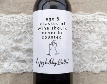 Birthday Wine Label/Birthday Gift for her/Birthday Gift for him/30th Birthday/40th Birthday/50th Birthday/Birthday Card/Birthday Box