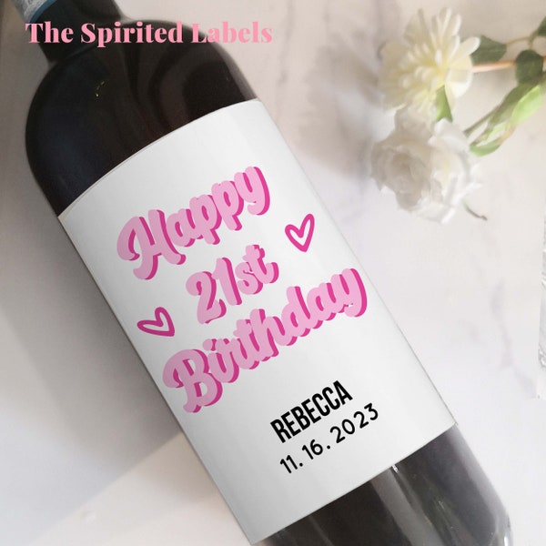 Personalized 21st Birthday Wine Label/21st Birthday Gifts/Custom Birthday Gift for Friend/21 Birthday Gift For Her/21st Gift for Daughter