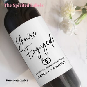 Engagement Wine Label/Engagement Gift/Personalized Engagement Wine Label/Engagement Gift for Couples/Wedding Wine Label/Newlywed/Bride Gift