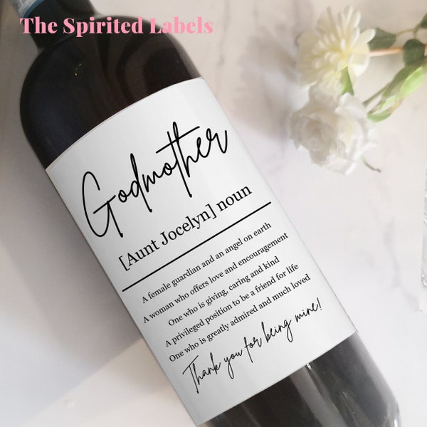 Godmother Proposal Wine Label/Will you be my Godmother/Gift for Godmother/Godparents Proposal Gift/Godmother Proposal Box Label Stickers