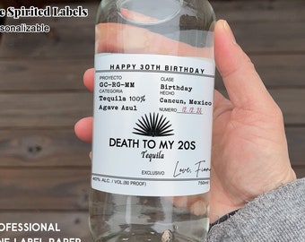 30th Birthday Casamigos Custom Label/30th Birthday Decorations for Him/RIP 20s Decorations/Death to my 20s Party Bottle Label Stickers