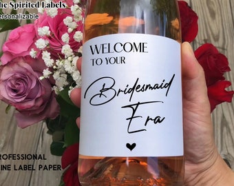 Bridesmaid Era Proposal Wine Label/Bridal Party Mini Champagne Labels/Personalized Bridesmaid Gift/Will you be my Maid of Honor Proposal Box
