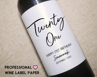 21 Birthday Wine Label/*Custom Any Age*/21st Wine Label/Custom Birthday Wine Label/21 Birthday Gift For Her/21st Gift For Her/Birthday Gift