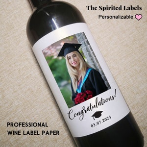 Custom Graduation Photo Wine Label/Graduation Gift For Friend/Graduation Card/Gift for Her/Gift for Him/Funny Gift/Unique Gift/Congrats Grad