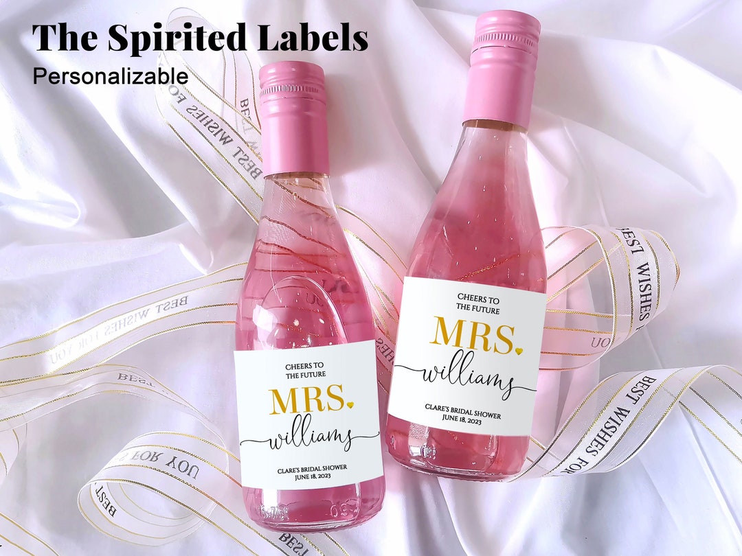 Mini Champagne Bottle Labels Bridal Shower Mini Champagne Labels Custom