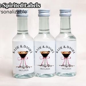 Wedding Shot Labels/Engagement Party Favors/Wedding Tequila Labels/Welcome Bag Favors/Casamigos Label/Mini Liquor Bottle Label