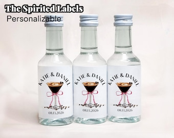 Wedding Shot Labels/Engagement Party Favors/Wedding Tequila Labels/Welcome Bag Favors/Casamigos Label/Mini Liquor Bottle Label