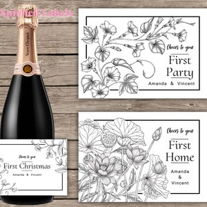 Marriage Milestone Wine Bottle Labels/Wedding Gift/Wedding Wine Label/Married Moments/First Anniversary Gift/Bridal Shower Gift/Wedding Idea