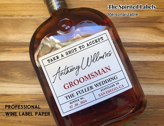 Groomsman Proposal Whisky Labels/Best Man Proposal Wine Labels/Man of Honor Proposal/Proposal Card For Him/Groomsman Gift/Wine Bottle Label