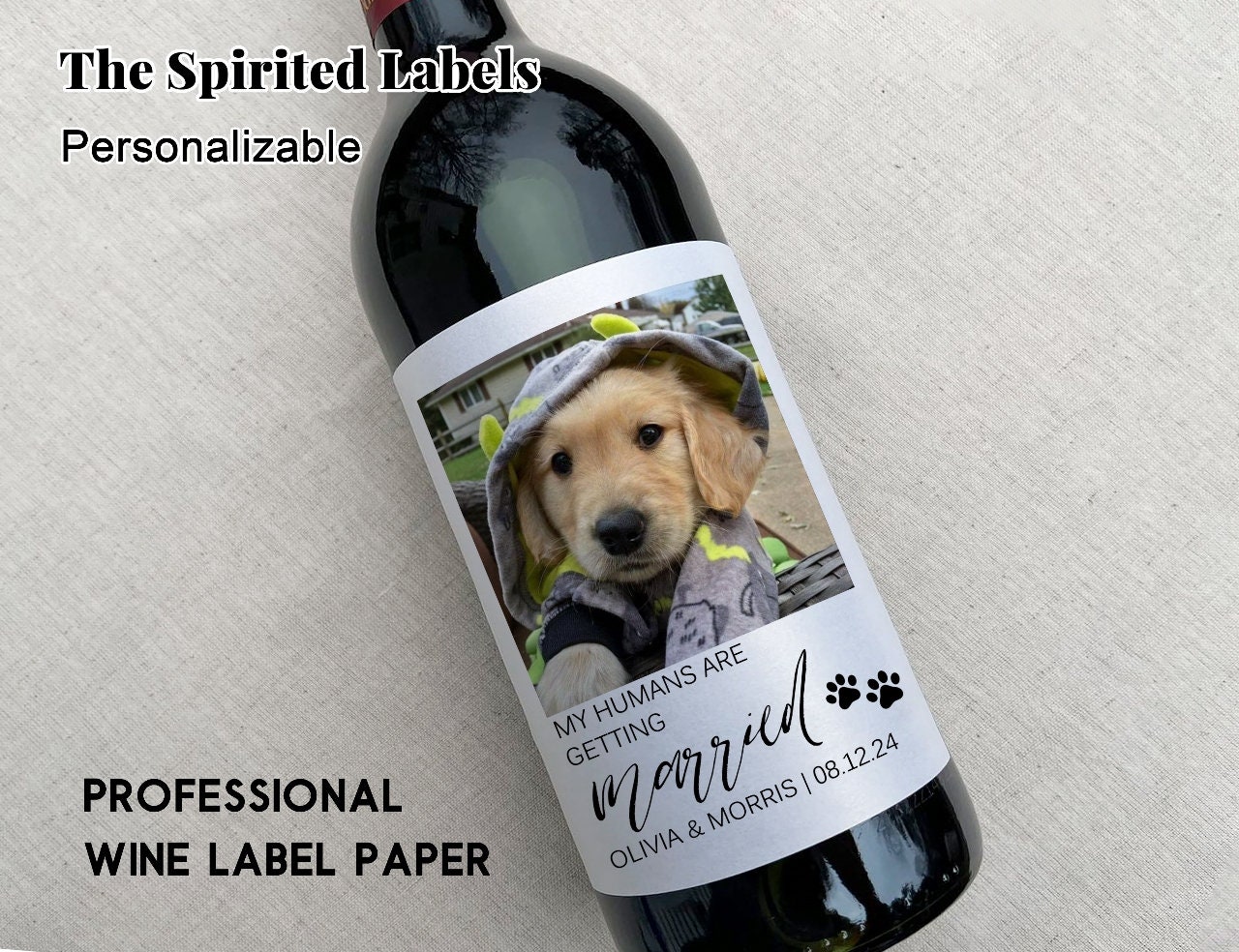 Personalized My Humans Are Getting Married Wine Label/custom Dog