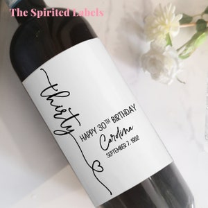Personalized THIRTY Birthday Label/Custom 30th Birthday Wine Label/30th Birthday Gift/Gift For Her/Birthday Gift for Women/Champagne Label Bild 9