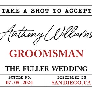 Groomsman Proposal Whisky Labels/Best Man Proposal Wine Labels/Man of Honor Proposal/Proposal Card For Him/Groomsman Gift/Wine Bottle Label image 3