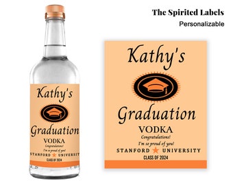 Custom Titos Label/Graduation Wine Label/Graduation Gifts/Graduation Gifts for Her/College Graduation Gift for Her/Graduation Bottle Labels
