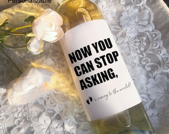 Baby Announcement Wine Labels/Personalized Pregnancy Announcement Gift/We’re having a baby/Gift for Grandparents/Gift for Aunt Uncle