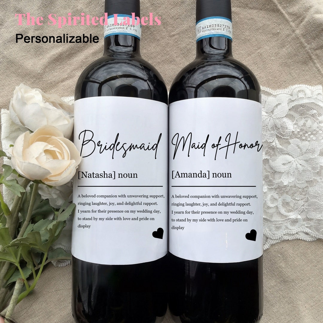 Personalized Bridesmaids Wine Label Stickers Bridesmaid Proposal Gift ...