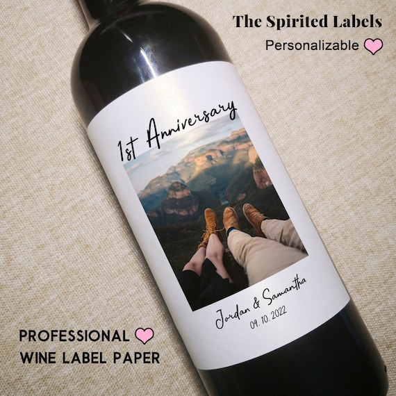 Custom Photo Wine Label/custom Anniversary Wine Etsy