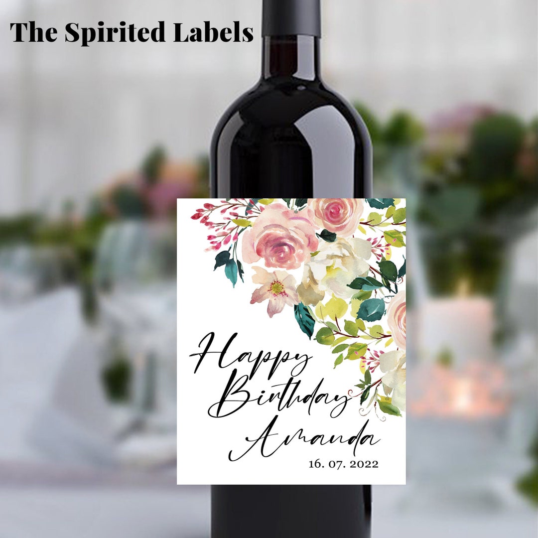 Custom Birthday Wine Label/20th 30th 40th Birthday Gift/personalized
