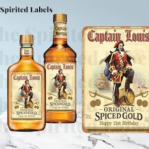 Personalized Captain Morgan Rum Label/21st Wine Label/Custom Birthday Rum Label/21 Birthday Gift Friend/Unique 21st Gift/Birthday Party Gift