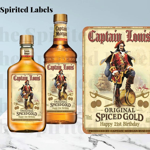 Personalized Captain Morgan Rum Label/21st Wine Label/Custom Birthday Rum Label/21 Birthday Gift Friend/Unique 21st Gift/Birthday Party Gift
