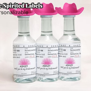Custom Tequila Labels/Maid of Honor/Bridesmaid Proposal Gift/Officiant Proposal/Bridesmaid Wine Label/Tequila Gift Idea/Casamigos Labels