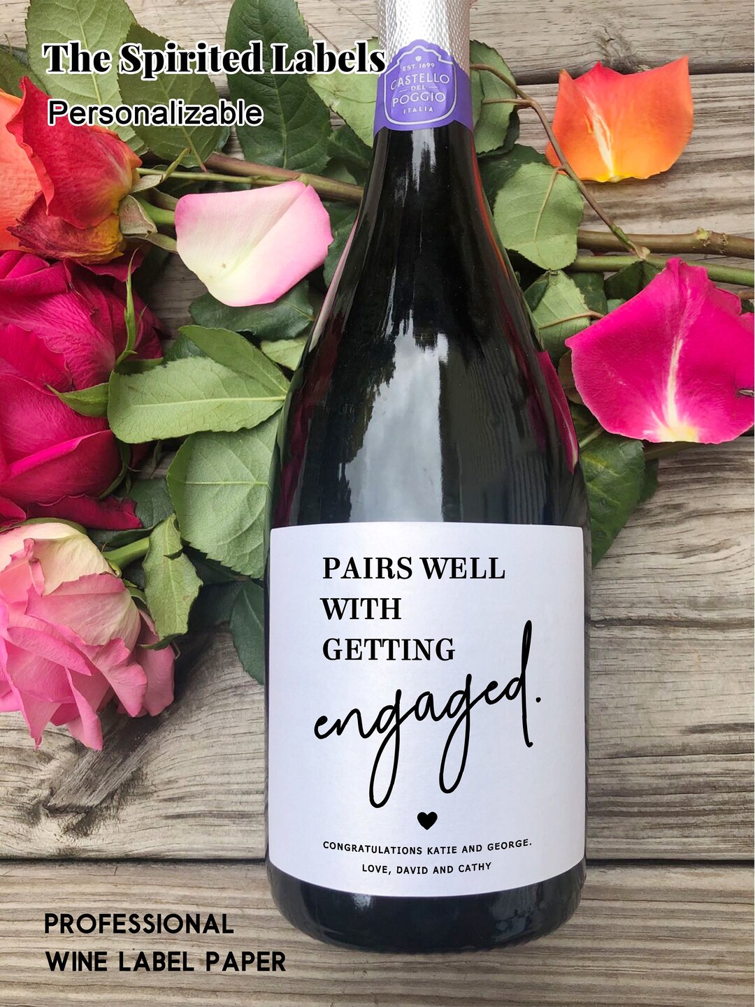 Engagement Wine Label engagement Gift For Couple wedding Gift Engagement Wine Label engagement Gift For Couple wedding Gift