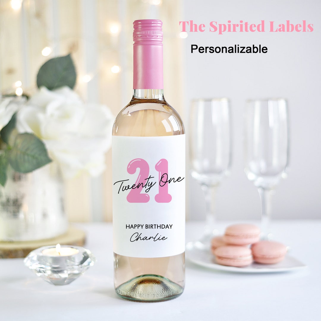 Custom 21st Birthday Wine Label/funny Birthday Gift/twenty - Etsy