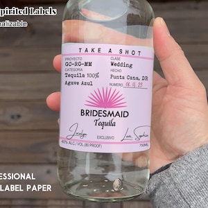 Casamigos Label/Bridesmaid Proposal Wine Label/Maid of Honor Proposal Gift/Custom Tequila Bottle Label/Bridesmaid Proposal Card/Gift for Her