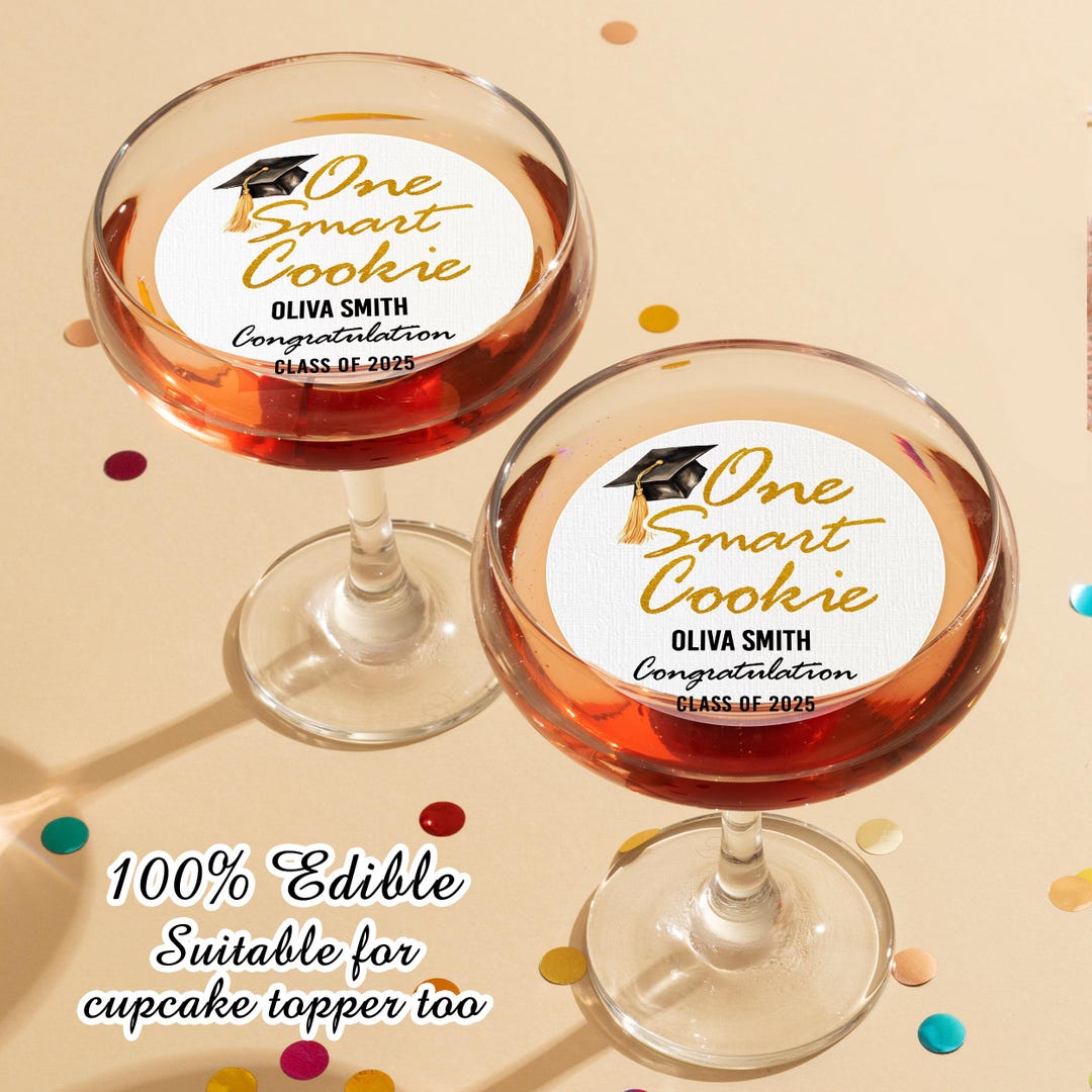 EDIBLE Graduation Cocktail Toppers/personalized Edible Cocktail ...