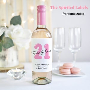Custom 21st Birthday Wine Label/funny Birthday Gift/happy Twenty One ...