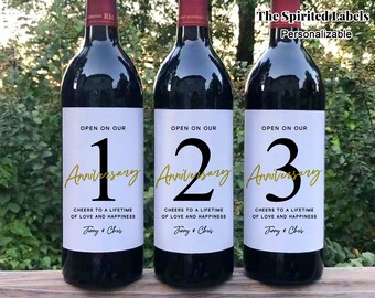 Custom Marriage Milestones Wine Labels/Wedding Gift/Wedding Milestone Label/Bridal Shower Gift/First Anniversary Gift/Married Moments