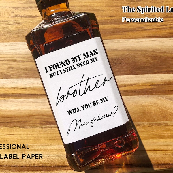 Groomsmen Proposal Whiskey Label/Best Man Proposal Gift/Groomsmen Asking Gifts/Man of Honor Gift/Groomsmen Bottle/Best Man Proposal Gift Box