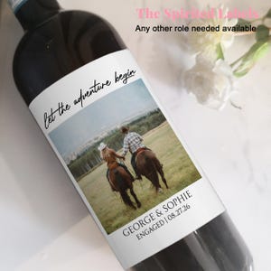 Personalized Photo Label/Engagement Gifts for Couple/Newly Engaged Gifts for Couple/Photo Engagement Gift/She Said Yes/Wedding Plan Gift
