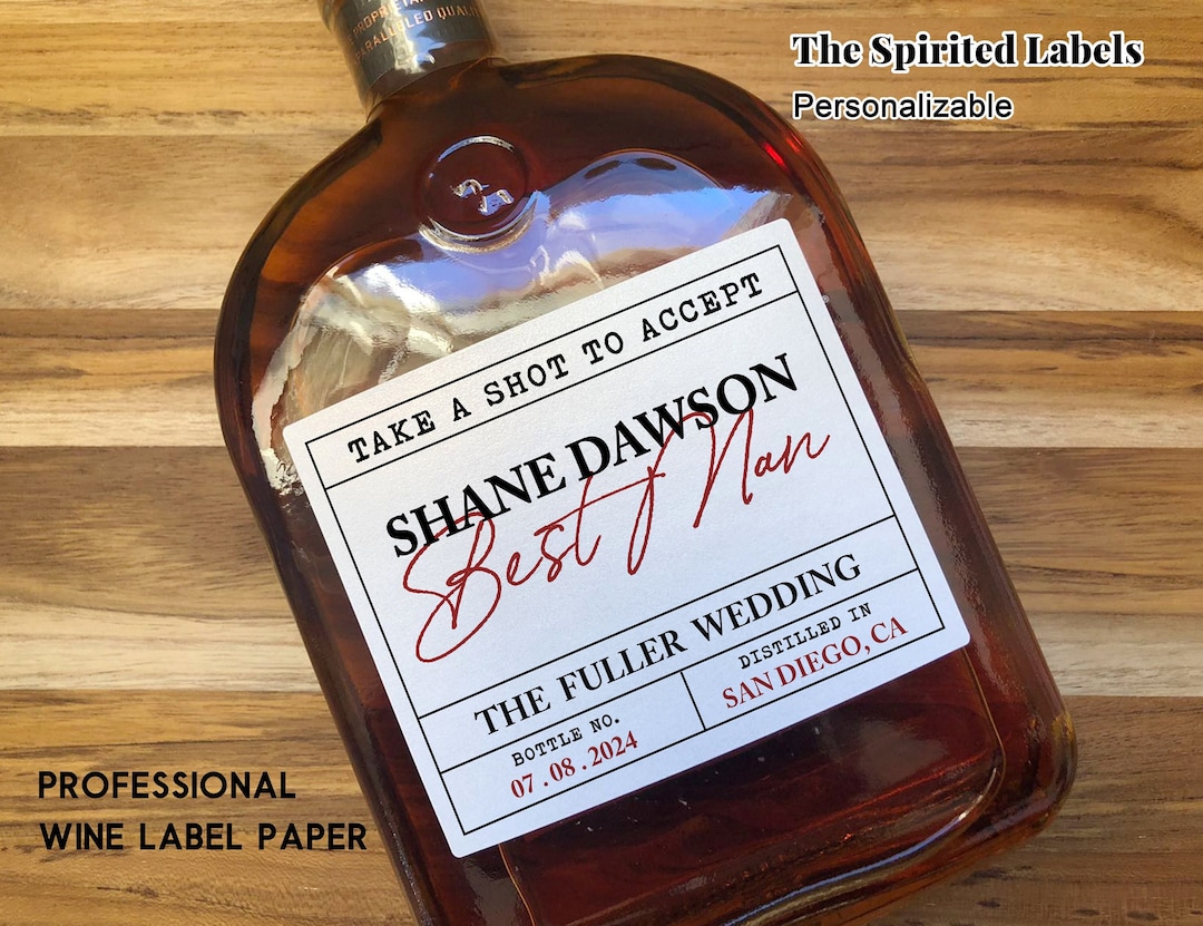 Groomsmen Proposal Whiskey Label/custom Liquor Label for Groomsman/best Man Proposal Gift/man of ...