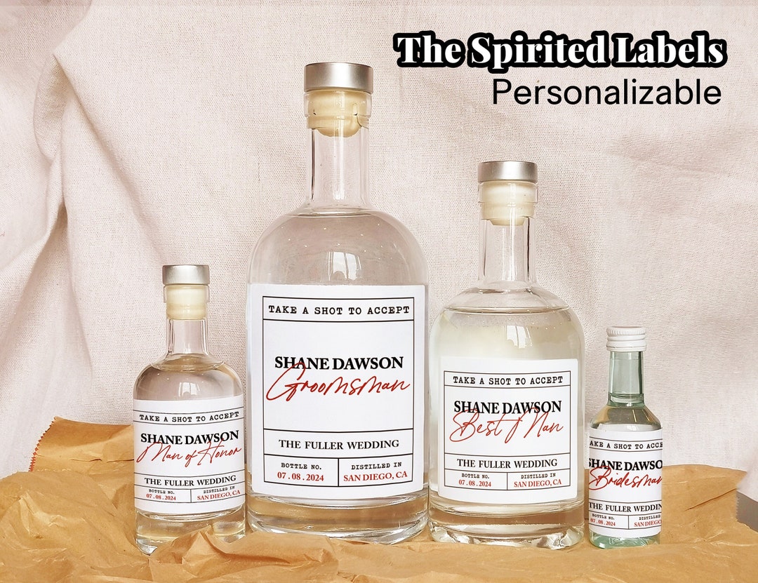 Groomsmen Whiskey Bottle Label/groomsmen Proposal Label/will You Be My Groomsman Gift/custom ...