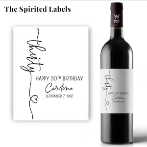 Personalized THIRTY Birthday Label/Custom 30th Birthday Wine Label/30th Birthday Gift/Gift For Her/Birthday Gift for Women/Champagne Label Bild 8