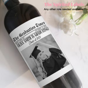 Custom Graduation Wine Label/Funny Graduation Gift/Grad Party Custom Wine Labels/Graduation Party Table Centerpiece Favor/Class of 2025