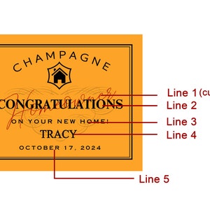 New Home Champagne Label Housewarming Gift New Place Personalized Housewarming Wine Labels New Home Owner Gift Realtor Gifts to Clients image 3