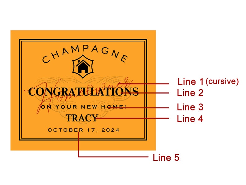 New Home Champagne Label Housewarming Gift New Place Personalized Housewarming Wine Labels New Home Owner Gift Realtor Gifts to Clients image 3