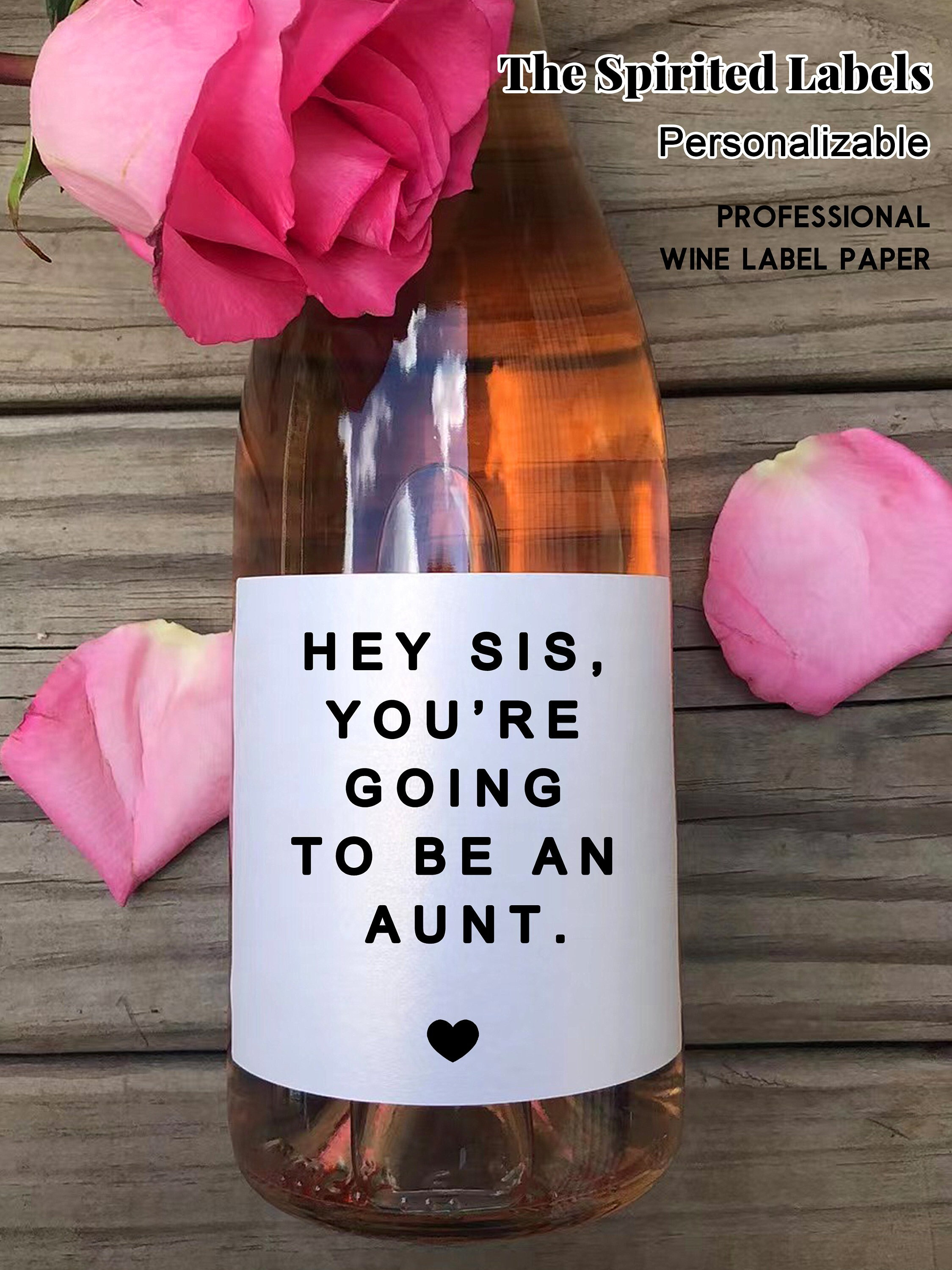 Hey Sis You’re Going To Be An Aunt/Baby Announcement Wine Label/Pregnancy Announcement Gift/New Grandma Gift/Gift for New Uncle/Gift for Her