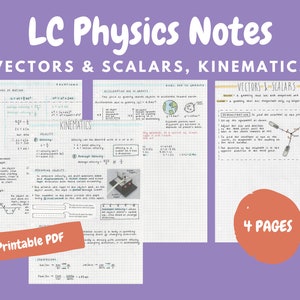 Vectors & Scalars and Kinematics Notes - Leaving Cert Physics