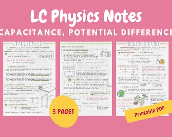Capacitance and Potential Difference Notes - Leaving Cert Physics