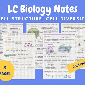 細胞構造と細胞多様性に関するノート - Leaving Cert 生物学
