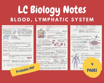 Blood & Lymphatic System Notes - Leaving Cert Biology