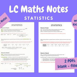 Statistics Notes - Leaving Cert Maths (HL)