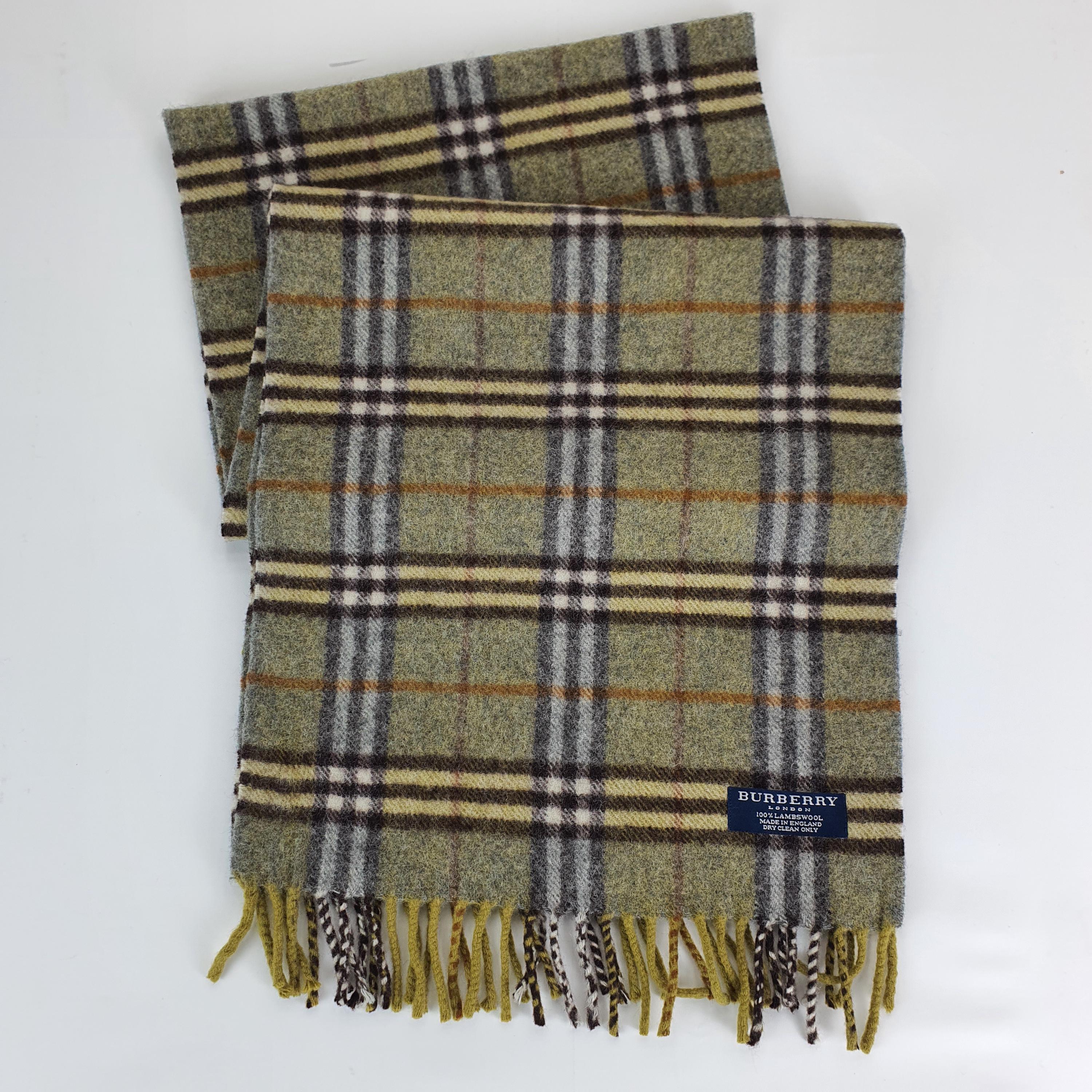 Vintage Green Burberry Scarf - Etsy