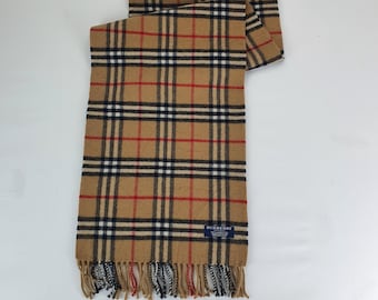 Echte Burberry-wollen sjaal in uitstekende staat beige kleur maat Lengte: 170 cm