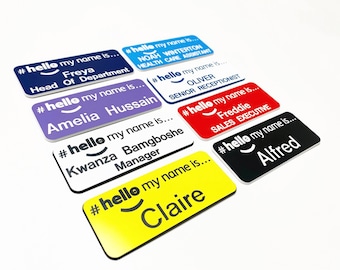 Hello My Name is Engraved 32x76mm Name Badge 25 Colour options for Healthcare Student Nurse Midwife Care Homes ID Tags