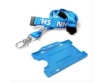 NHS Double Breakaway Lanyard with Metal Clip + Card Holder