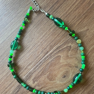 Green Mixed Beaded Necklace